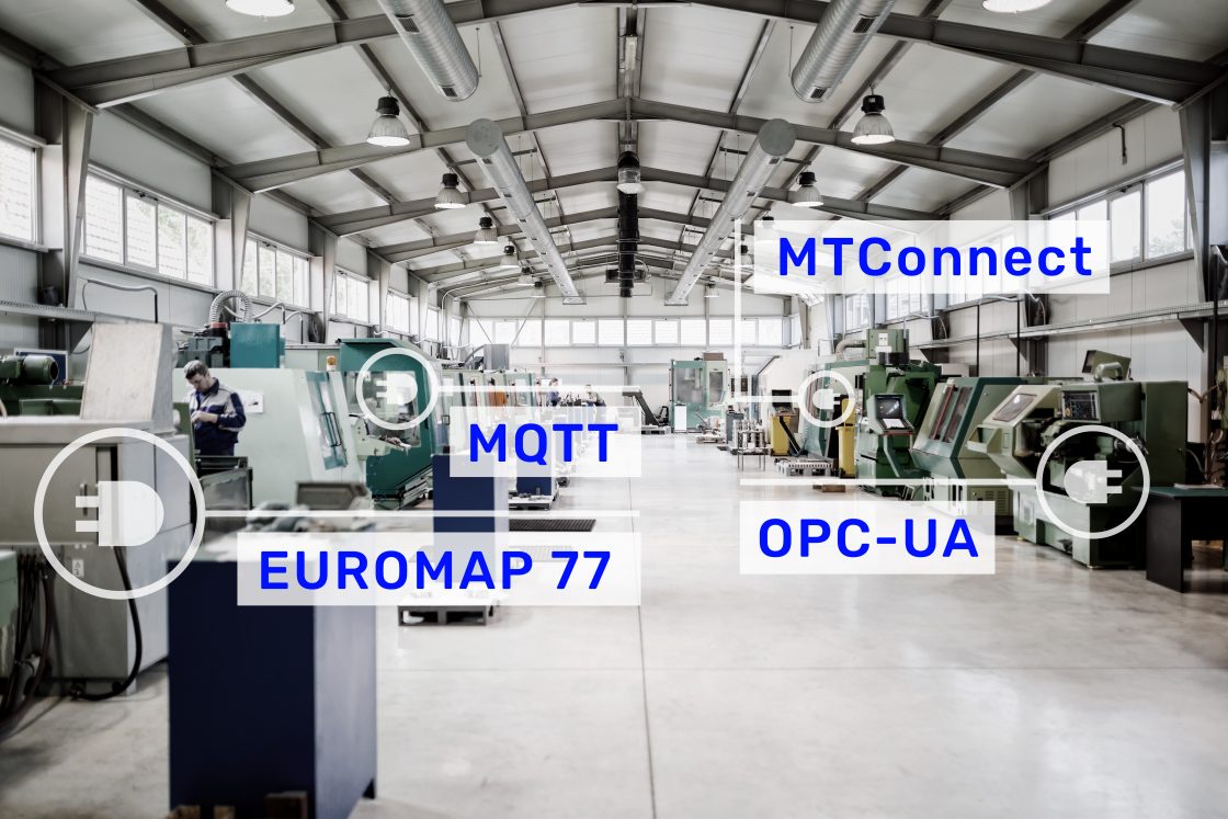 Maschinenanbindung und Datenerfassung mit OPC UA, EUROMAP77, MQTT und MTConnect.