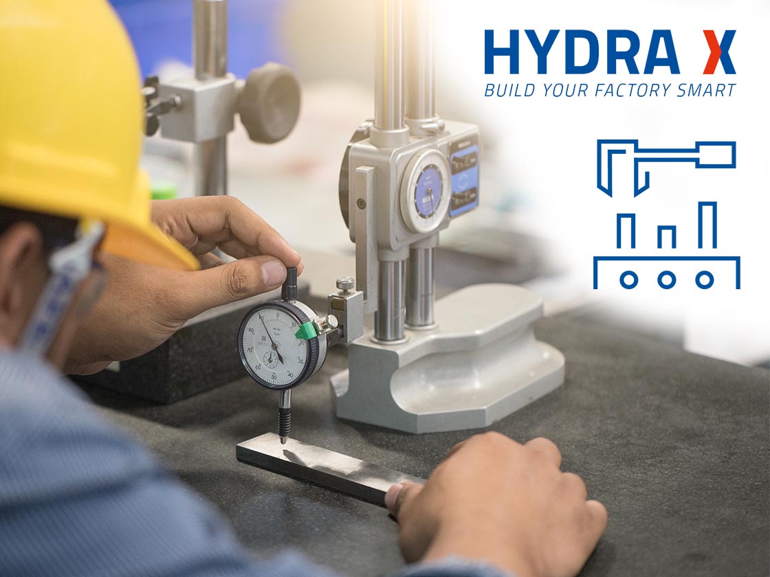 Fertigungsprüfungen mit HYDRA X sorgen für mehr Effizienz und Transparenz in der Smart Factory (Quelle: MPDV, Adobe Stock, cat027)